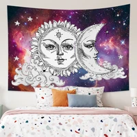 moon and sun tapestry starry sky hippie boho trippy tarot wall hanging aesthetic witchcraft living room bedroom decor blackets