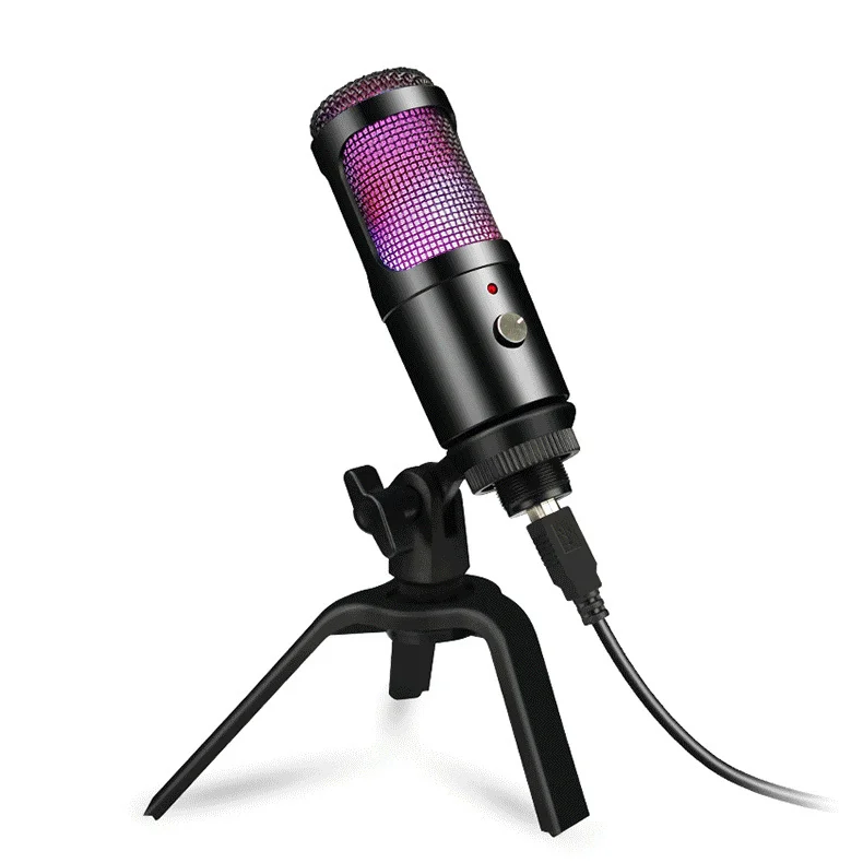 

2022 USB Metal Microphone,Cardioid RGB Recording MIC for Streaming Broadcast and YouTube Videos for Laptop MAC Windows