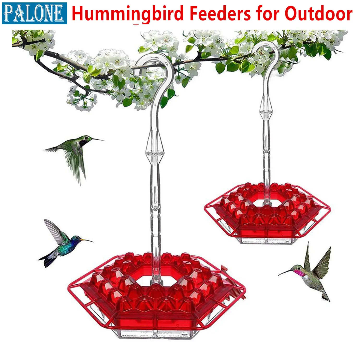 PALONE Hummingbird Feeders for Outdoor Marys with Perch and Built-In Ant Moat Outdoor Bird Feeder Pet Bird Supplies