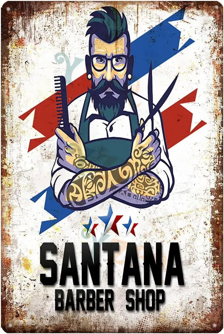 Забавный Metl Brber Shop Vntge Sgn Hrcut Shve Home Store Decor Gft 12X8 nch (YQ-174)