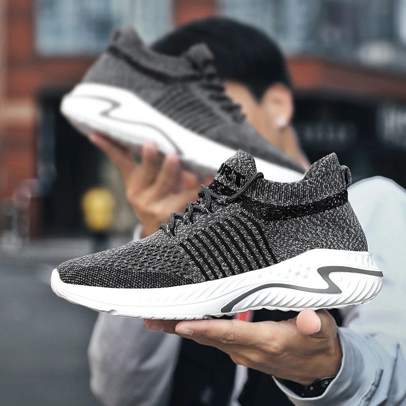 

Mens Sneakers Casual Flying Woven Upper Comfortable and Breathable Lightweight Shock Absorption Men's Walking Shoes for Men