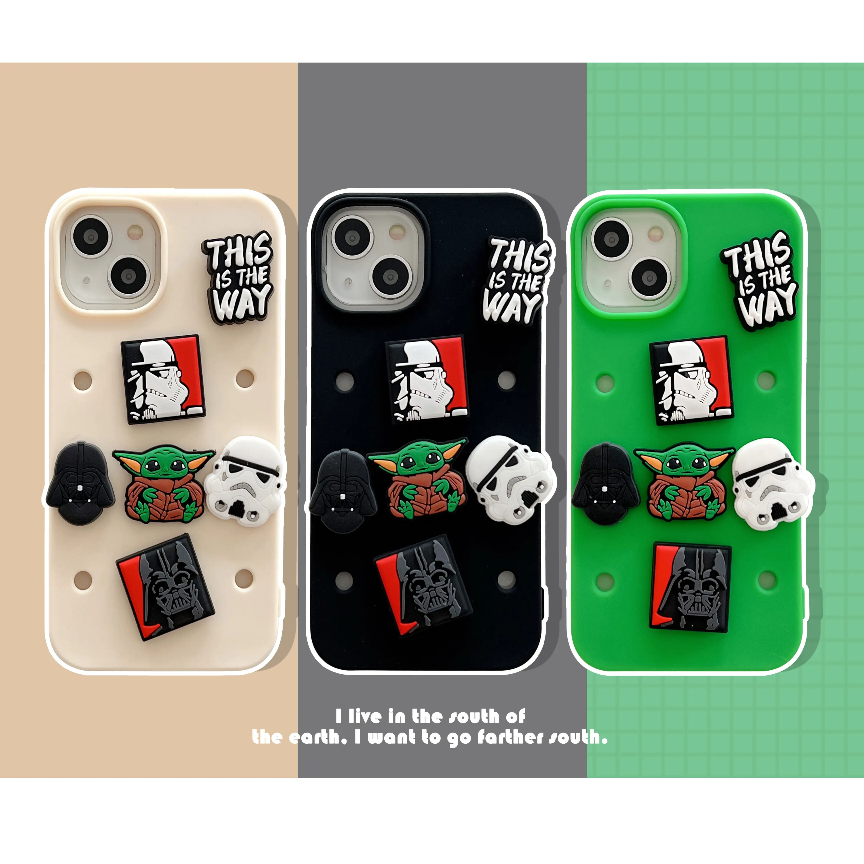 

NEW Super Heros Stars Warss Cute Black and White DIY 3D Stereoscopic Phone Cases For iPhone 14 13 12 11 Pro Max 2023 Back Cover