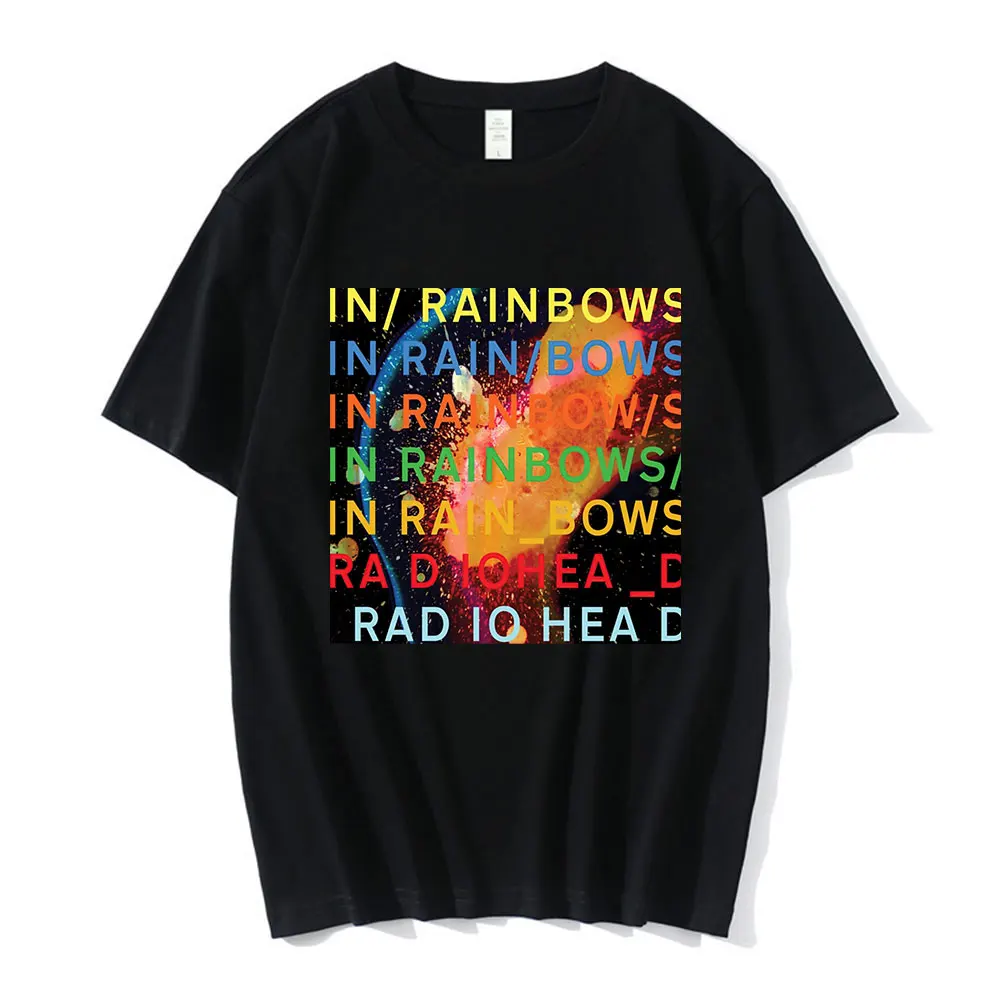 

Rock Band Radiohead T-shirt In Rainbows Graphic Music Album T Shirts Men's Hip Hop Gothic Streetwear Oversize Cotton T-shirts