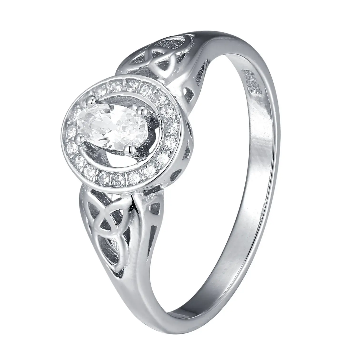 

Женское кольцо из серебра 925 пробы, с овальным бриллиантом