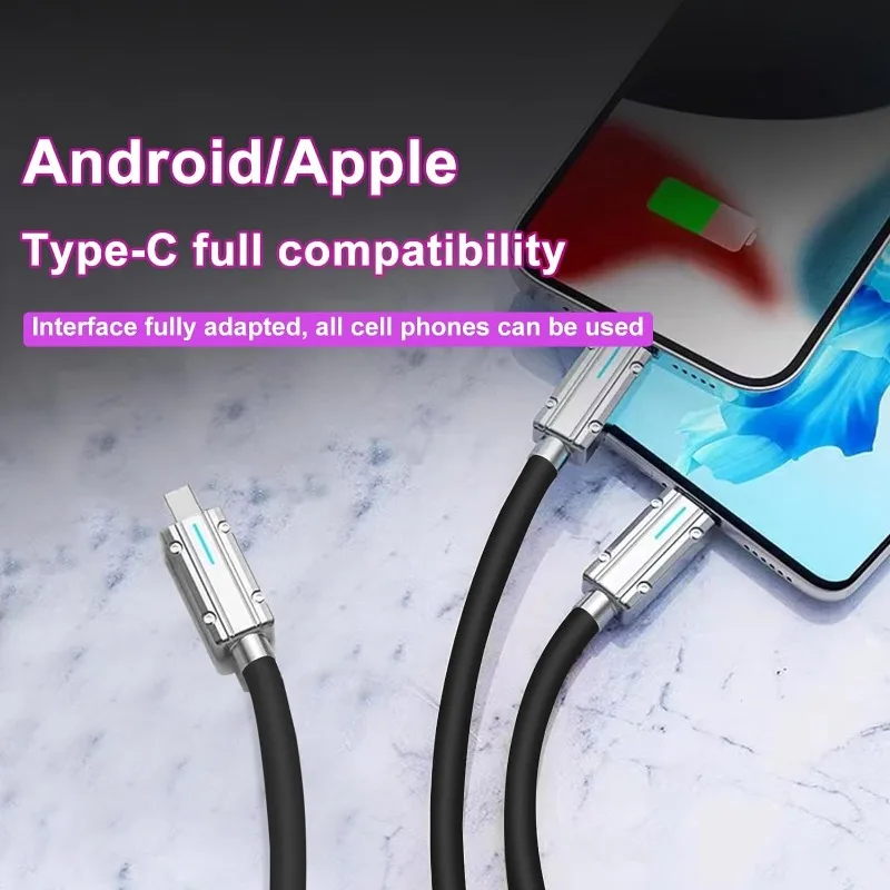 AEVYVKV 5-в-1 USB-C к Micro USB/Lightning Кабель для быстрой зарядки 120 Вт 4 фута Универсальный