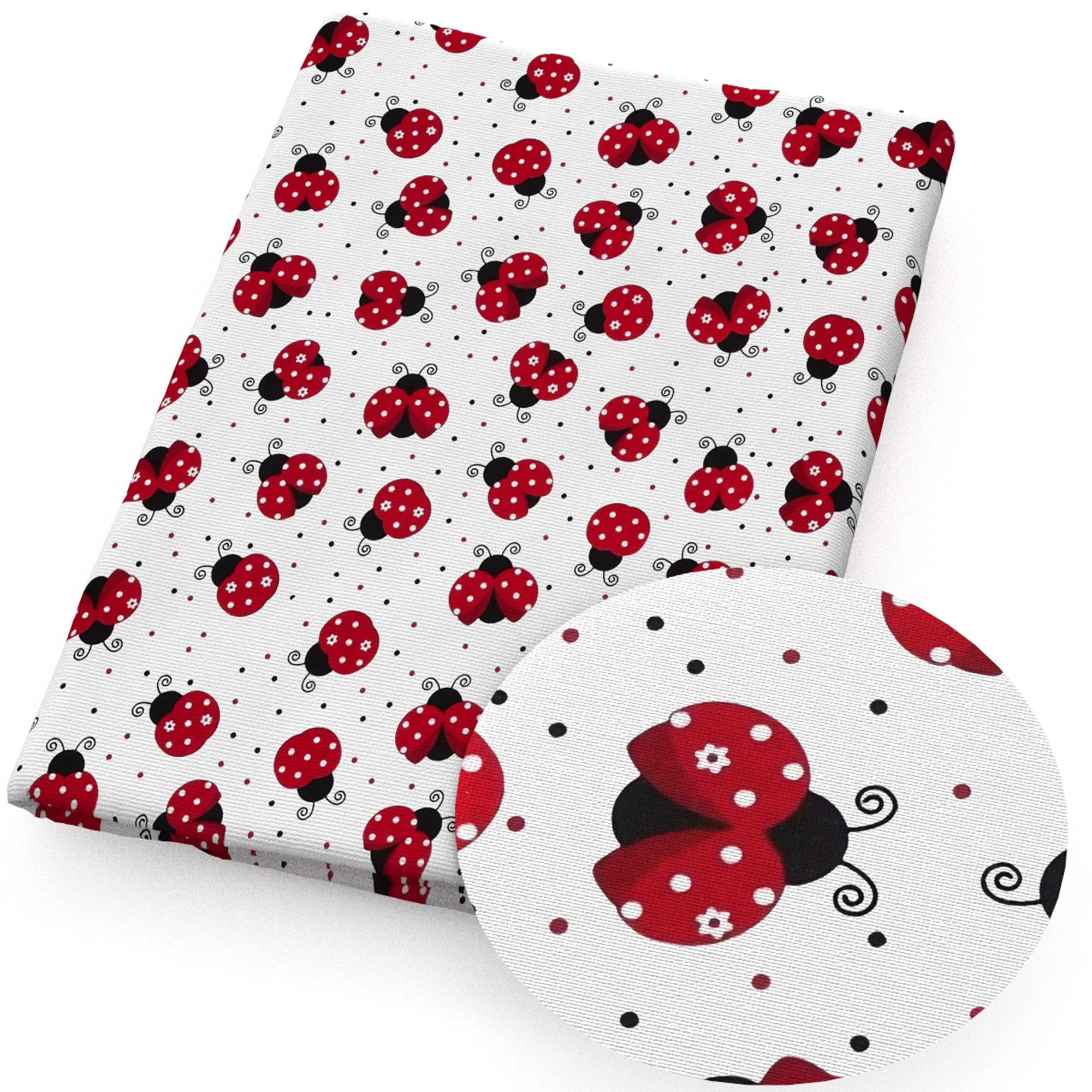 Ткань хлопчатобумажная с принтом божьей коровки 50*145 см |