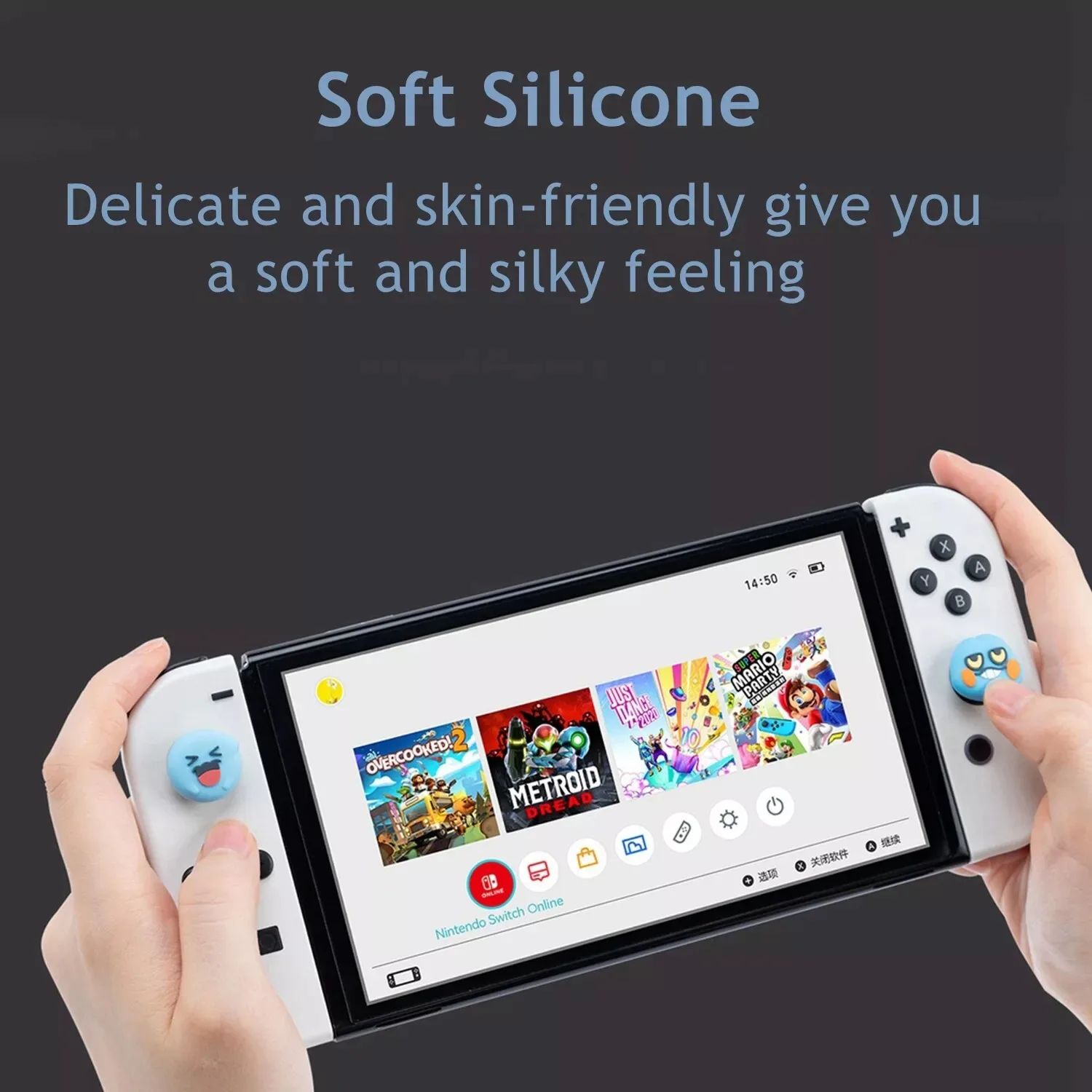 Фото Силиконовые колпачки Yocore, 4 шт., совместимые с Nintendo Switch/OLED/Lite №3