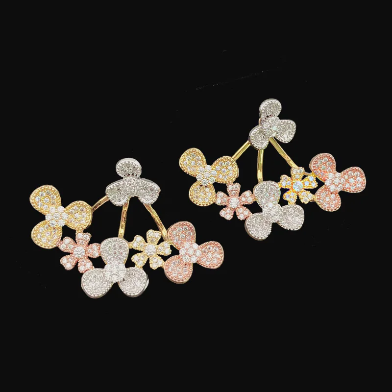 

Lanyika медные серьги-гвоздики для женщин микро паве романтический цветок Свадебная вечеринка повседневные популярные модные ювелирные изделия