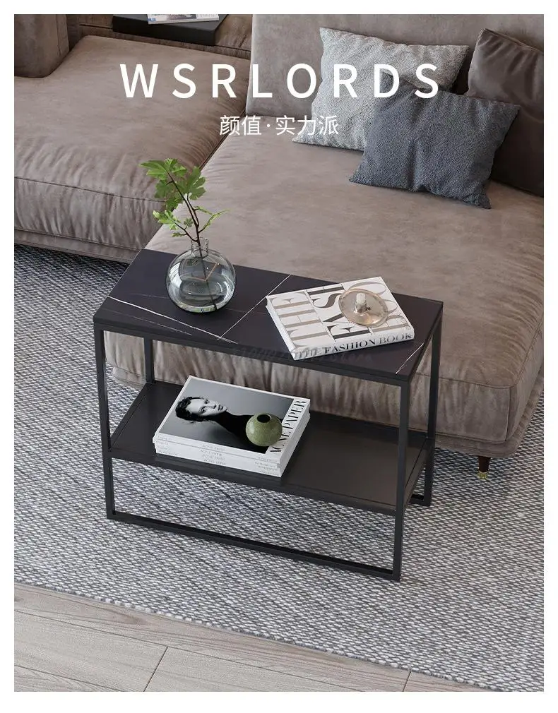 Шиферный квадратный столик для гостиной диван боковой шкаф прикроватный