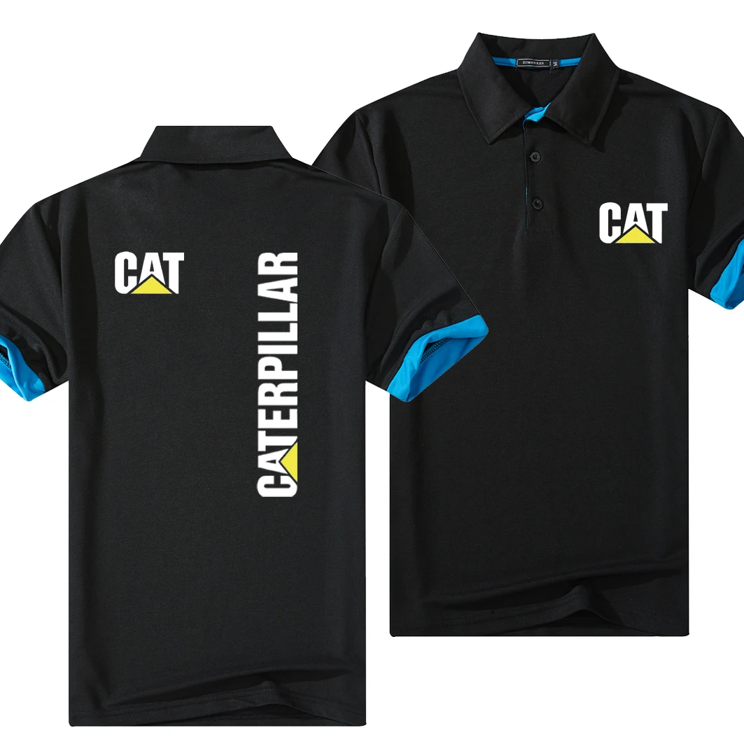 

2022 New Summer Fashion CAT Logo Lapel Polo Men Cotton Leisure Tee Shirts Casual Breathable Short Sleeve 5 Color