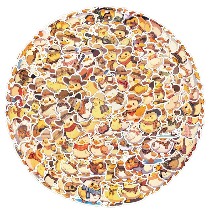 100 шт. Мультяшные ковбойские наклейки Kawai с желтой уткой сделай сам для ноутбука