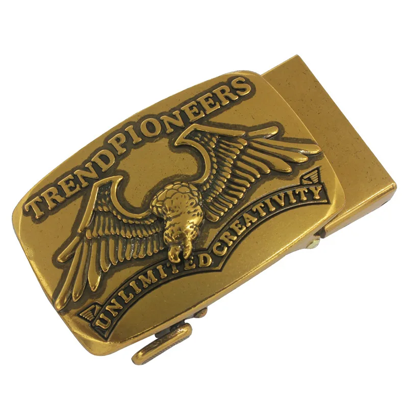 Мужской ремень из цинкового сплава с автоматической пряжкой желтого и