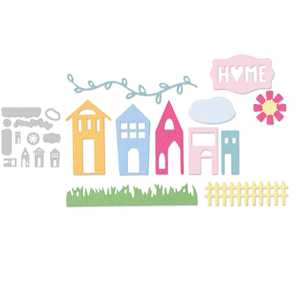 

New House Fence Lace Decoration Metal Lace Cutting Dies Template DIY Scrapbook Decoration Embossing Process Template Die Cutting
