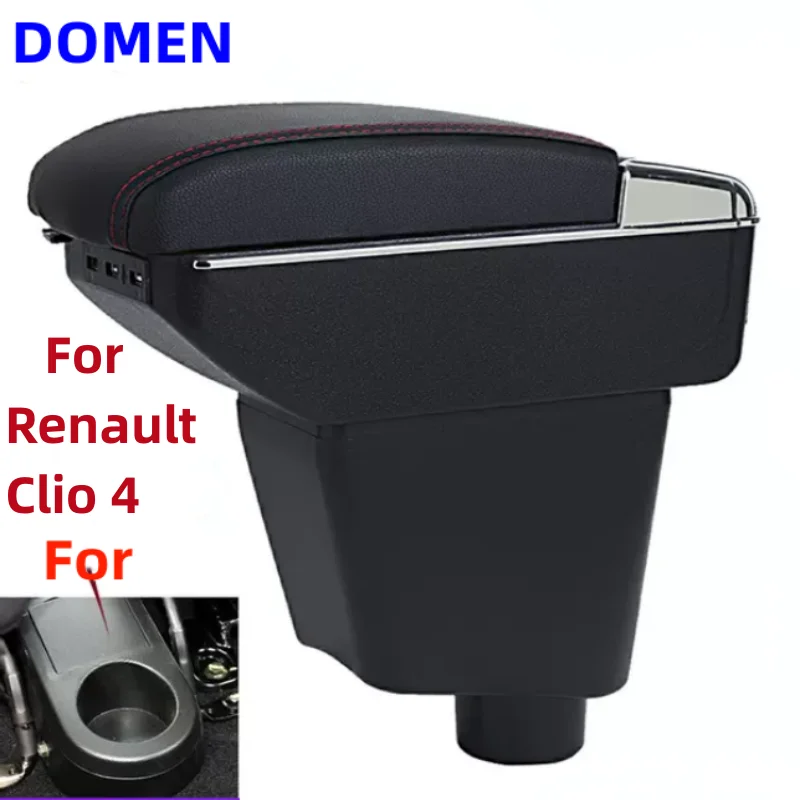 

For Renault Clio 4 Armrest For Renault Captur Clio 3 III IV Car Armrest box Car accessories Storage box cup holder ashtray USB