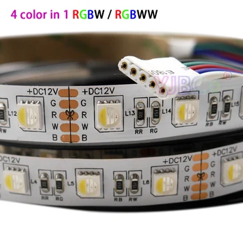 5M/lot DC 12V 24V RGBW/RGBWW 4 color in 1 led chip 60Leds/m 300leds Waterproof IP30/65/IP67 5050 SMD flexible LED Strip light
