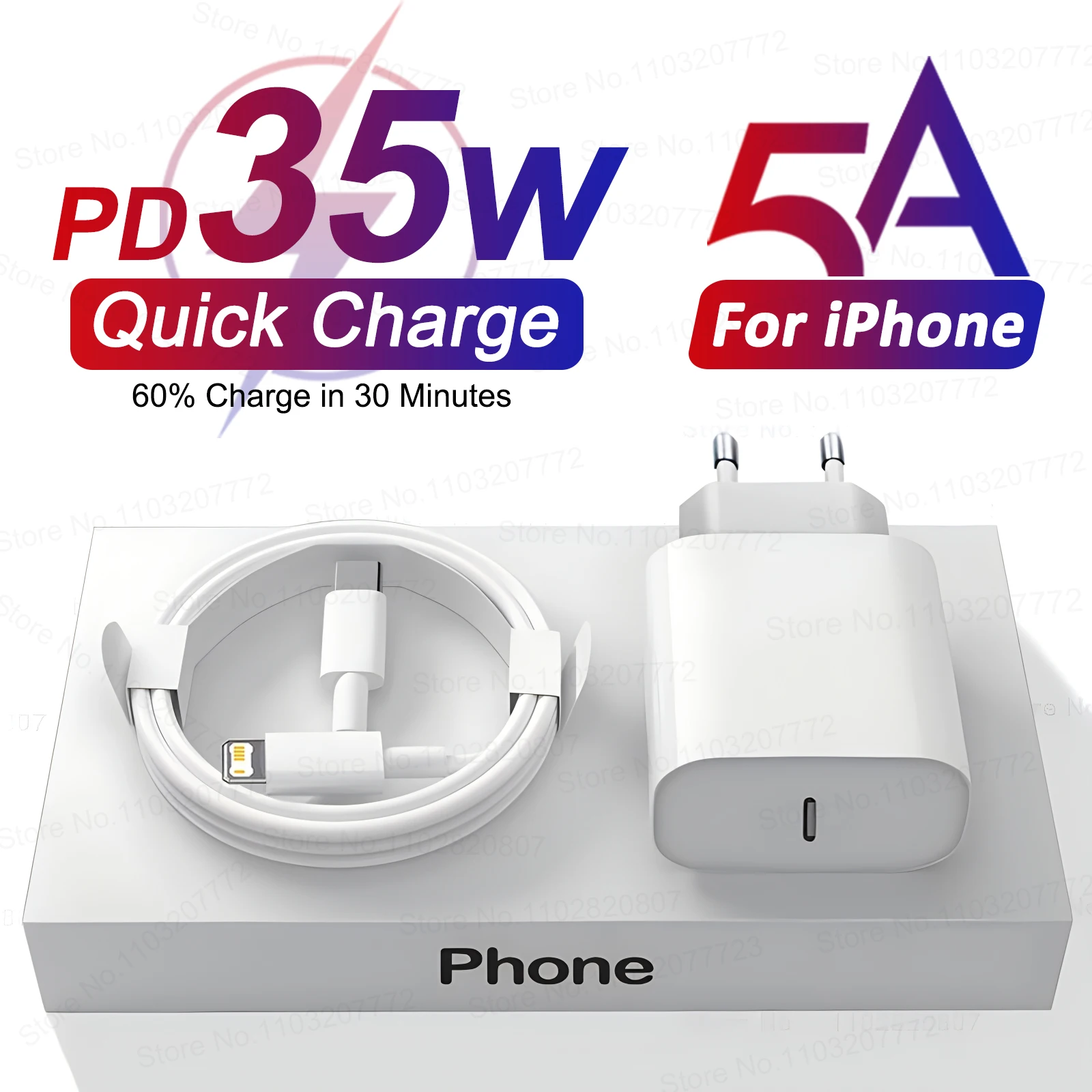 Кабель PD 35 Вт типа C для быстрой зарядки iPhone 11 12 13 14 Pro Max Mini 7 8 Plus X Quick Charge USB C Data Line для зарядного устройства iPhone