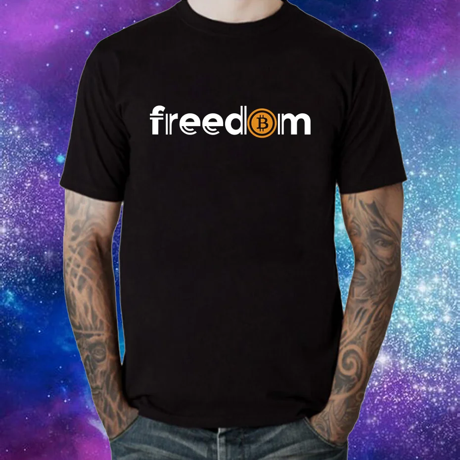 

Bitcoin Freedom T Shirts Men's Novelty T-Shirt Crypto Cryptocurrency Ethereum Dogecoin Btc Blockchain Tees Short Sleeve Clothing