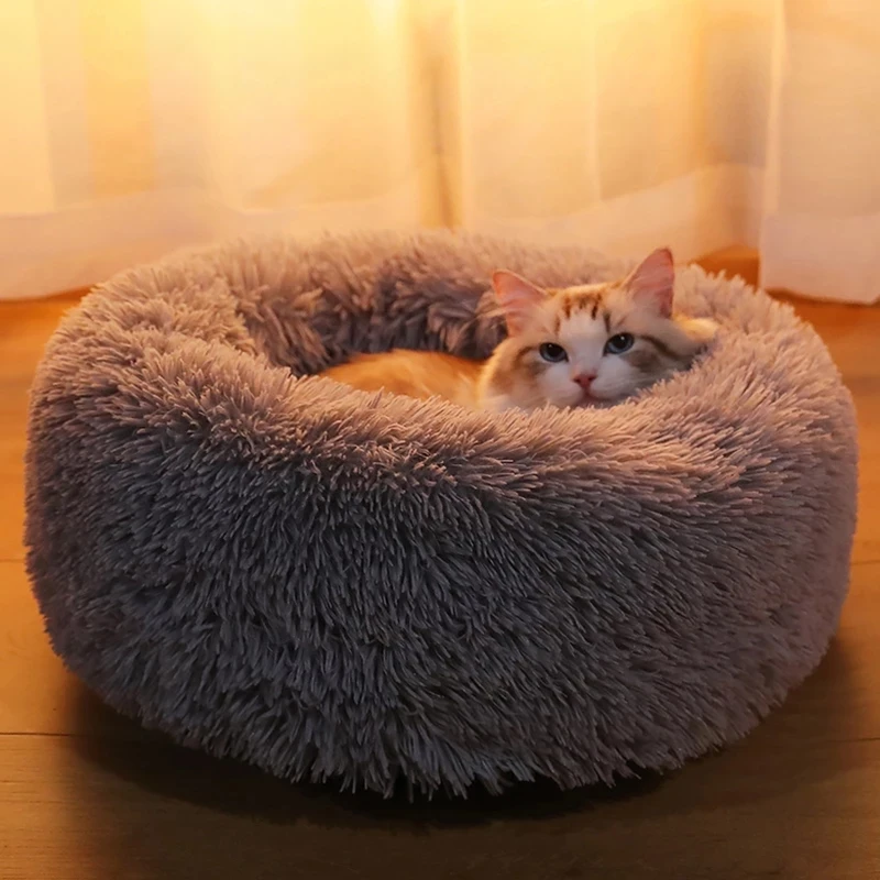 

Pet Bed Active Pets Plush Calming Dog Bed Non-Slip Winter Warm Cat House Sleeping Long Plush Marshmallow Cuddler Nest Pet Bed