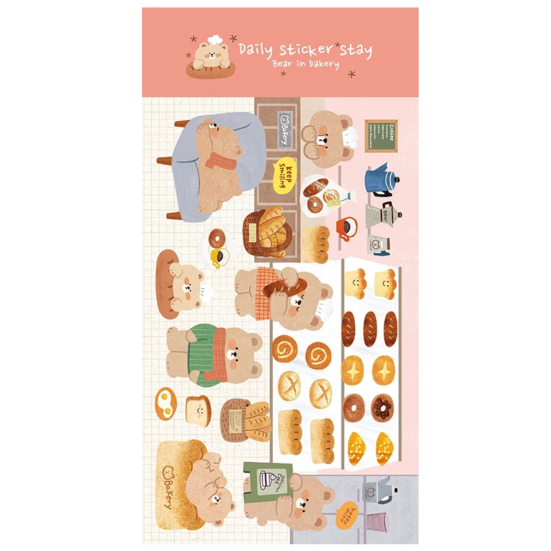 

Бумажные наклейки "Мишка в хлебобулочной", набор из 10 шт