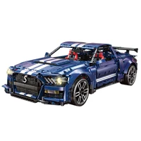 Classic Car Vehicle Shelby GT 500 T5017 5017 Blue Model Bricks Set Creative Building Blocks Toys Kids Gifts