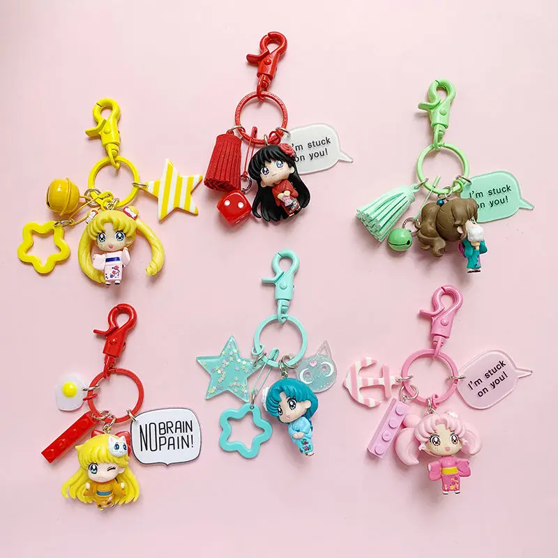 Фото Bandai Сейлор Мун Сейлор Мун Сейлор Меркурий аниме периферийные устройства мультяшная фигурка брелок kawaii девушка сердце кулон аксессуары №2