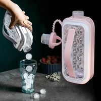 2 in 1 ice ball maker portable creative ice bottle cubic container ice cube bag round tray diy iattice kettle bar kitchen tool
