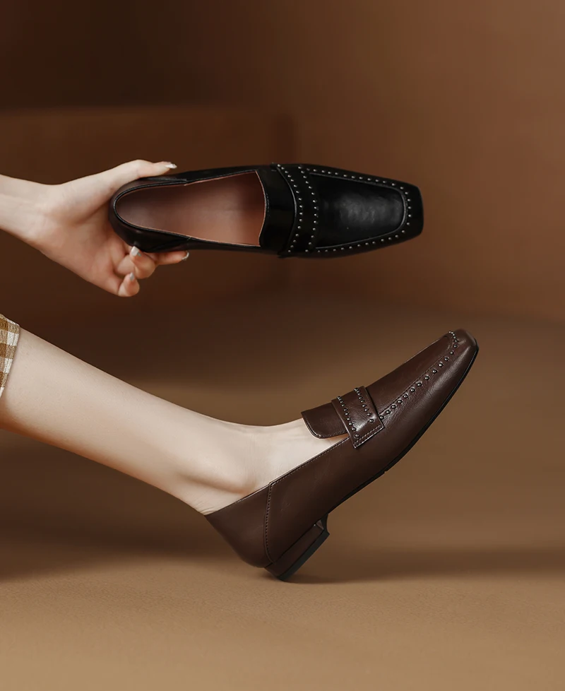 

Женские туфли-лодочки из натуральной кожи, длина 22-2023 см