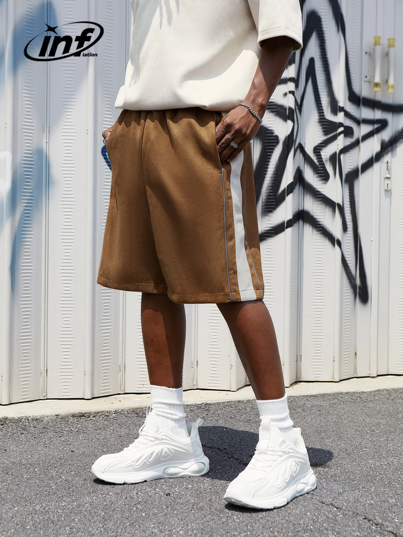 

Летние прямые мужские шорты с цветочным рисунком, размера плюс