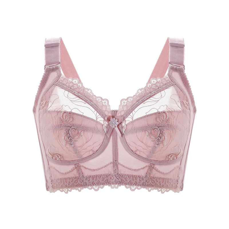 

Wire Free Underwear Wireless Bras for Women Lace Embroidery Sexy Lingeire Minimizer Ultra Thin Mujer 75 80 85 90 B C D E