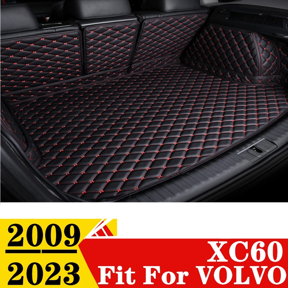 Car Trunk Mat For Volvo XC60 09-23 All Weather XPE Leather Custom FIT Rear Cargo Cover Carpet Liner Tail Parts Boot Luggage Pad