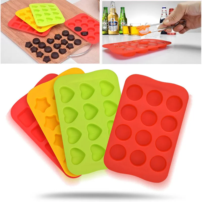 

Silicone Ice Cube Trays, Reusable Chocolate Molds Candy Molds, Silicone Baking Mold for Cake Decoration Soap Crayons Dropship