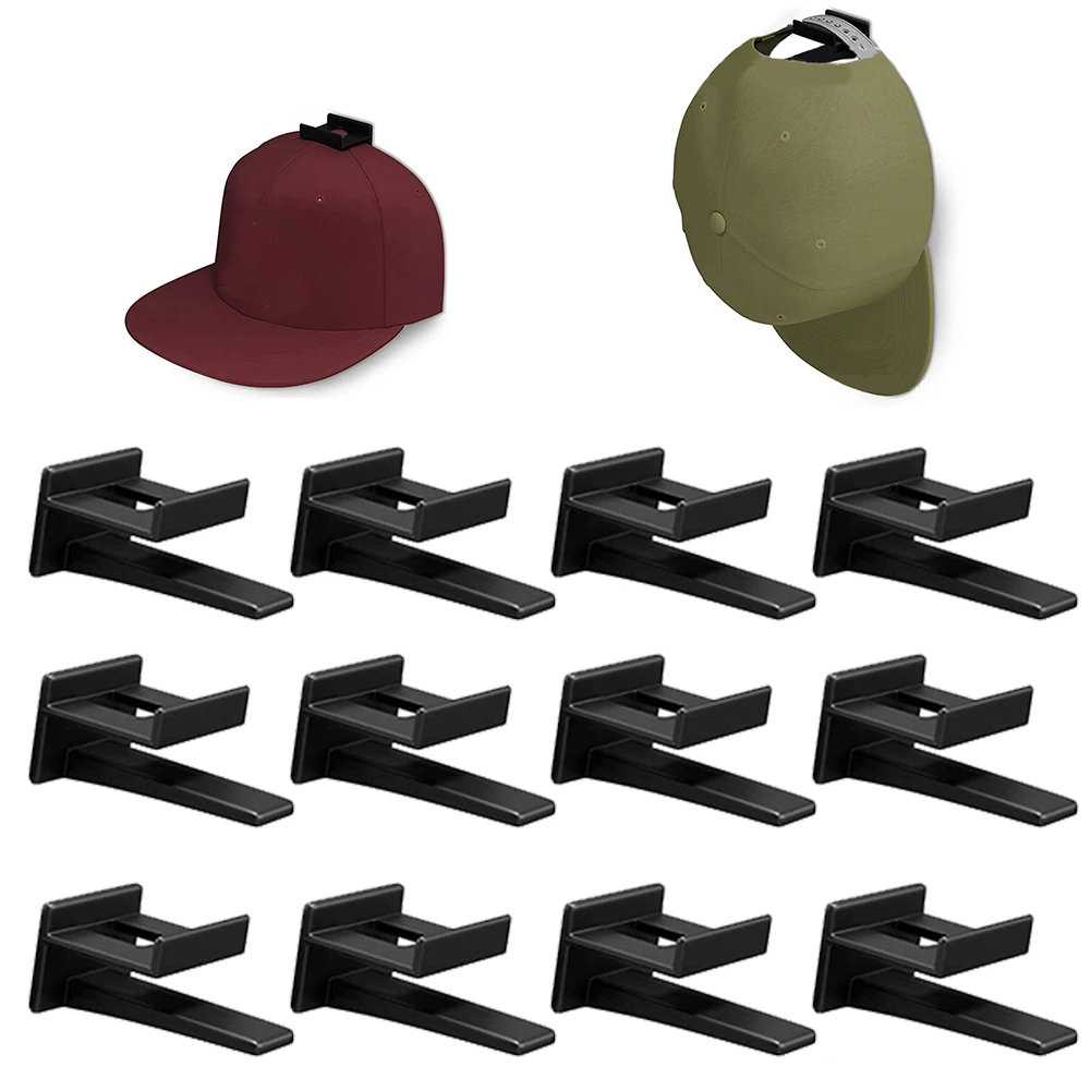 

12pcs Baseball Cap Hat Rack Wall Door Hanger Holder Storage Organize Hooks For Wall Door Closet Hat Display Hooks Cap Organizer