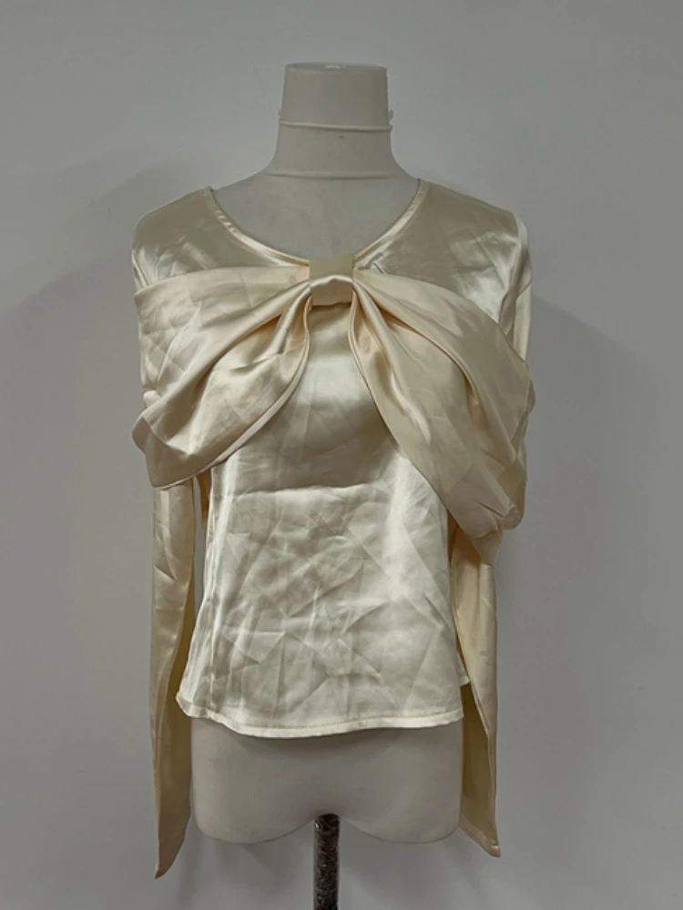 Весенне-осенняя французская модная белая блузка женские топы легкие роскошные