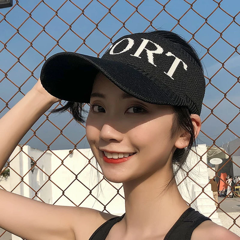 New Summer Women Lady Sun Protection Hats Fashion Empty Top Sports Visor Outdoor Baseball Cap Golf Cap Casual Tour Peaked Caps