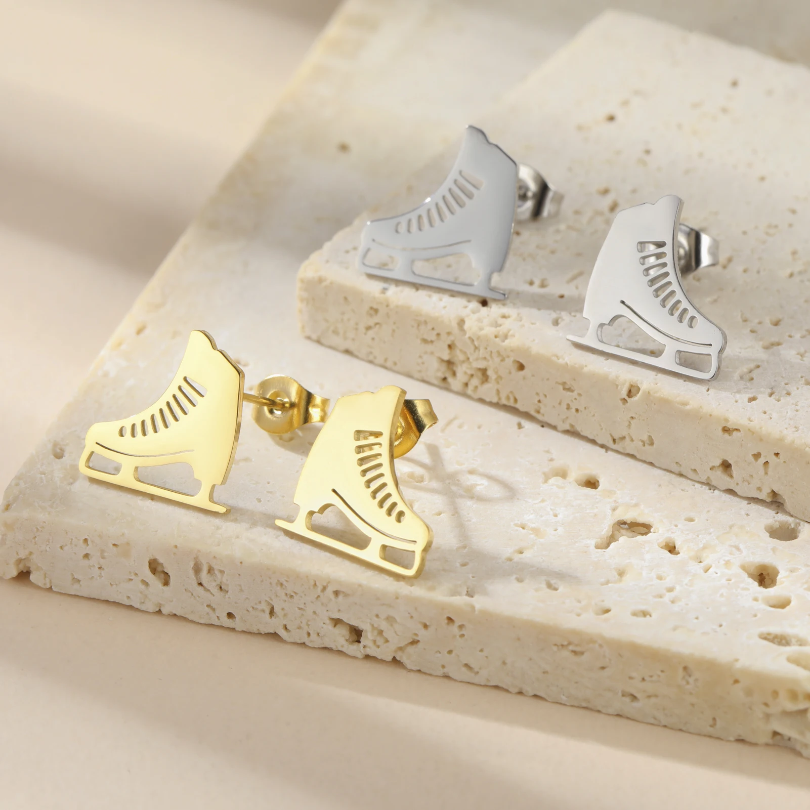 Unift Женские серьги-гвоздики из нержавеющей стали для катания на коньках Коньки