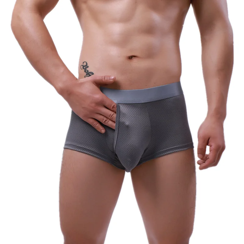 Сексуальное мужское нижнее белье мужские шорты однотонные дышащие трусы с