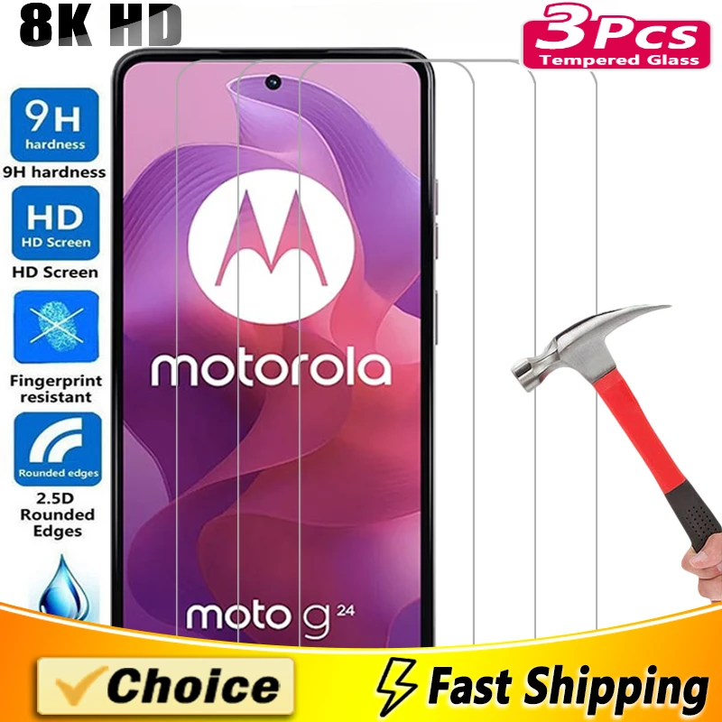 3 Комплекта Защитных Пленки Из Закаленного Стекла Для Motorola Moto E Series — E7i Power E13 40 32 Hd