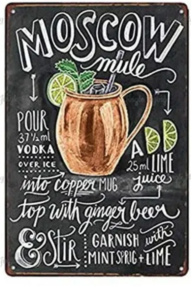 Знаки коктейльного бара металлическое меню жестяная вывеска ретро миклогия