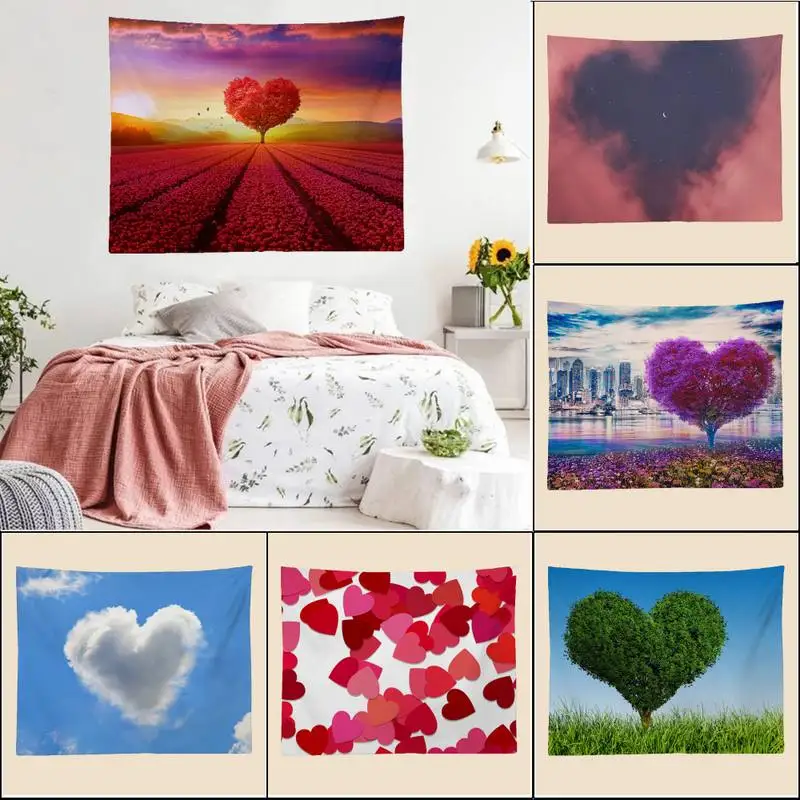 

Heart Tapestry Art Hippie Wall Hanging Boho Wall Tapestry Home Decor Moda