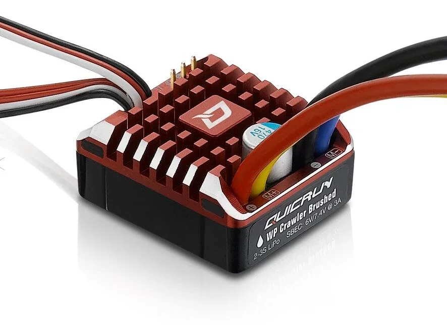 

Электронный контроллер скорости Hobbywing quirun 1:10 1/8 WP Crawler Brushed 80A 1080, водонепроницаемый ESC с программной коробкой светодиодный BEC