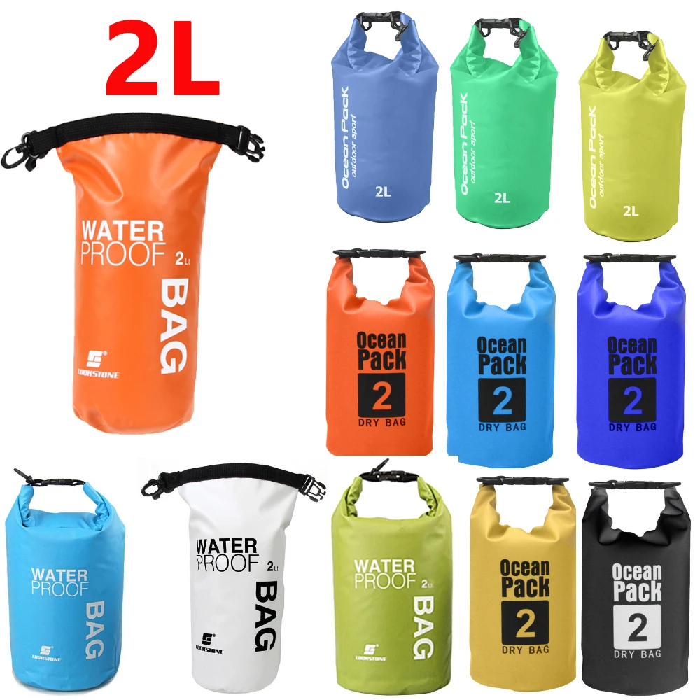 2L Waterproof Dry Bag Pack Sack Swimming Rafting Kayaking River Trekking Floating Sailing Canoing Boating Floating Bag