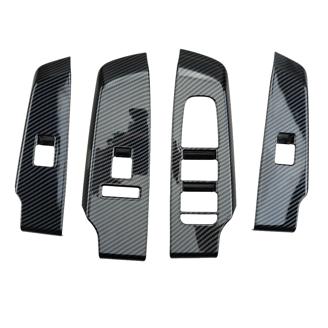 

4Pcs/Set Door Window Lift Switch Button Panel Trim Cover Frame Decor Fit for Mitsubishi Outlander 2022 Carbon Fiber Style LHD