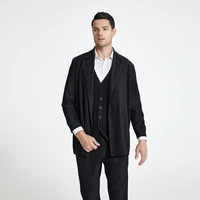 miyake pleated mens casual suit coat 2022 autumn summer new mens folded japanese streetwear fashion blazers black grey