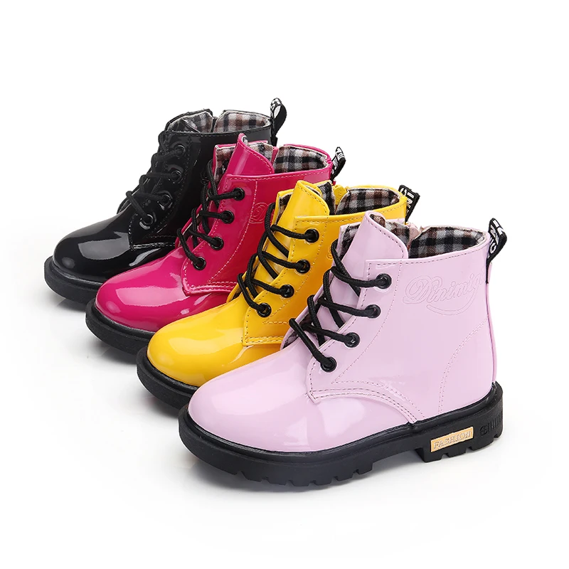 2023 New Children Shoes Boots for Children Size 21-37 Boots for Girl PU Leather Waterproof Winter Kids Snow Shoes Girls Boots enlarge