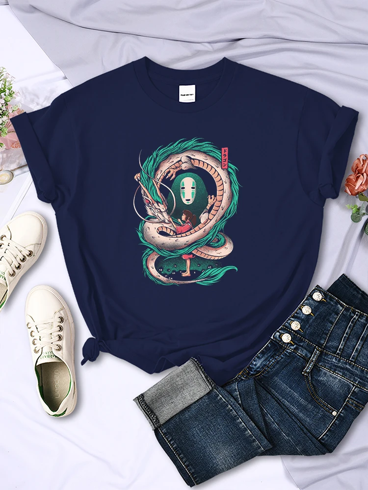 Женская футболка с принтом из аниме Spirited Away винтажные повседневные топы Модная