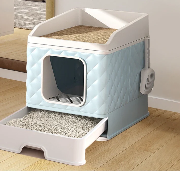 Полностью закрытая раковина для кошачьего туалета с выдвижным ящиком