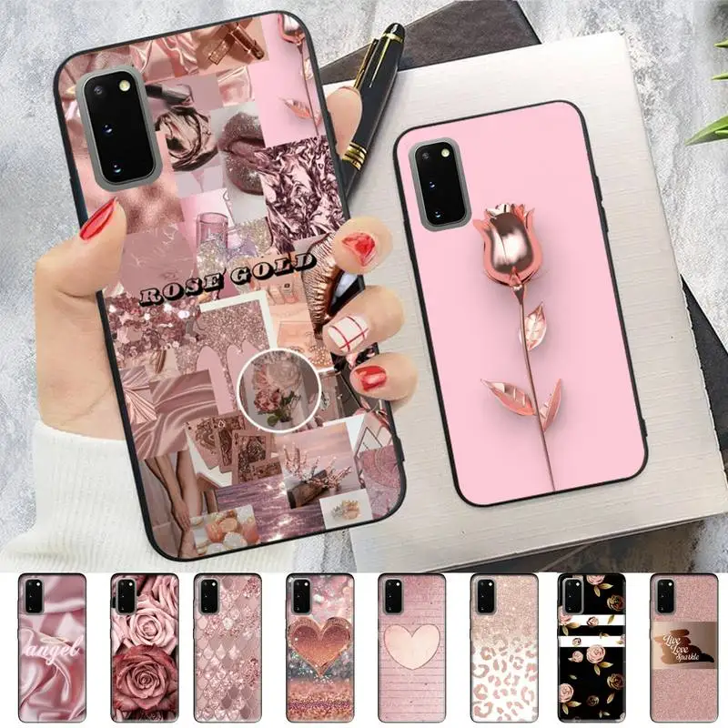 

Love Rose Gold Style Phone Case for Samsung S10 21 20 9 8 plus lite S20 UlTRA 7edge