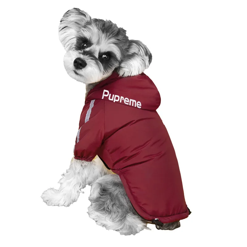 

Dog Clothing New Winter Plush Thickened Waterproof Charge Coat Two Legged Hooded Jacket Suitable for Small and Medium Dog Coat