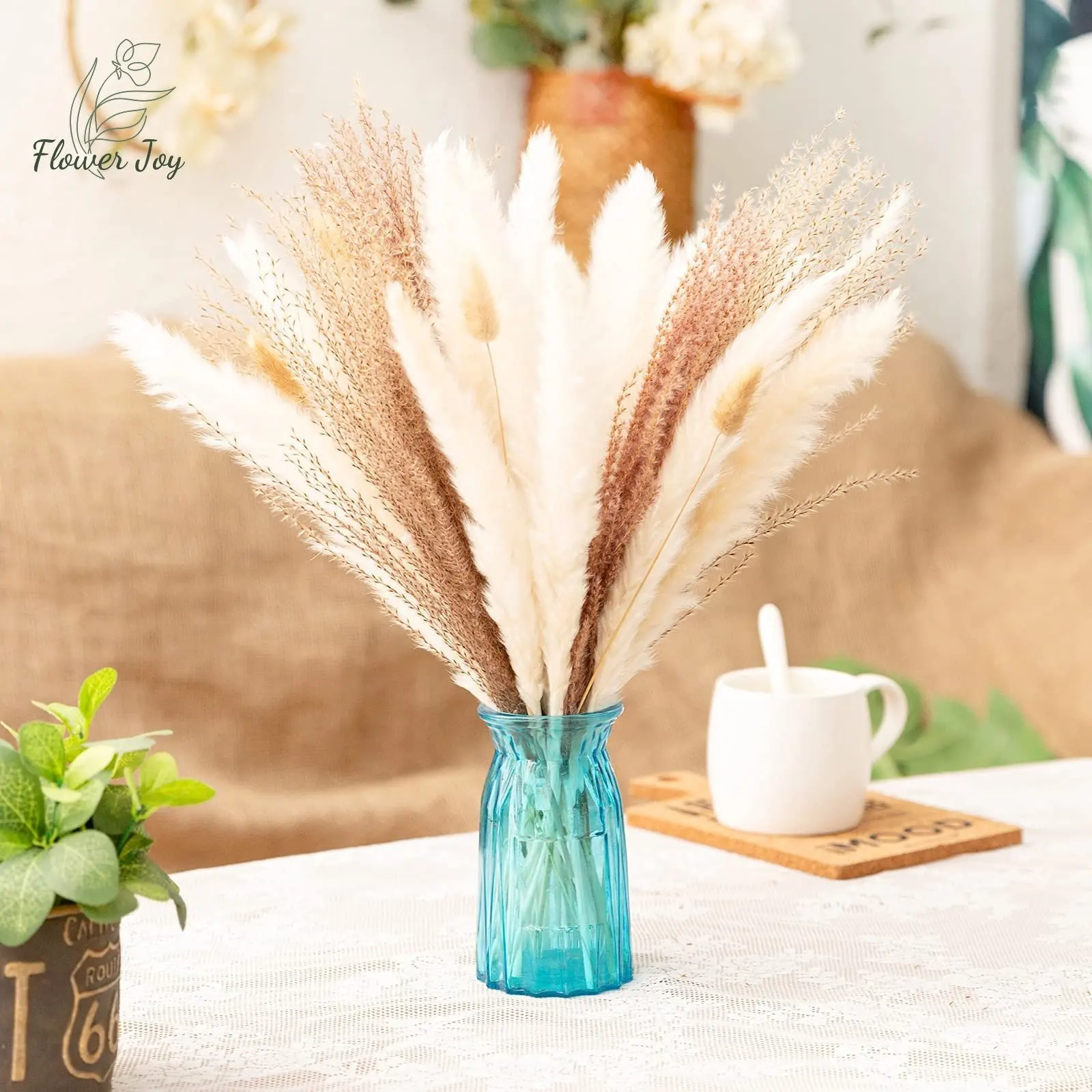 

15pcs Dried Flowers Bouquet Pampas Grass Reed Fleurs Sechees Flores Artifical Flower Reeds Ornament Wedding Party Decoration