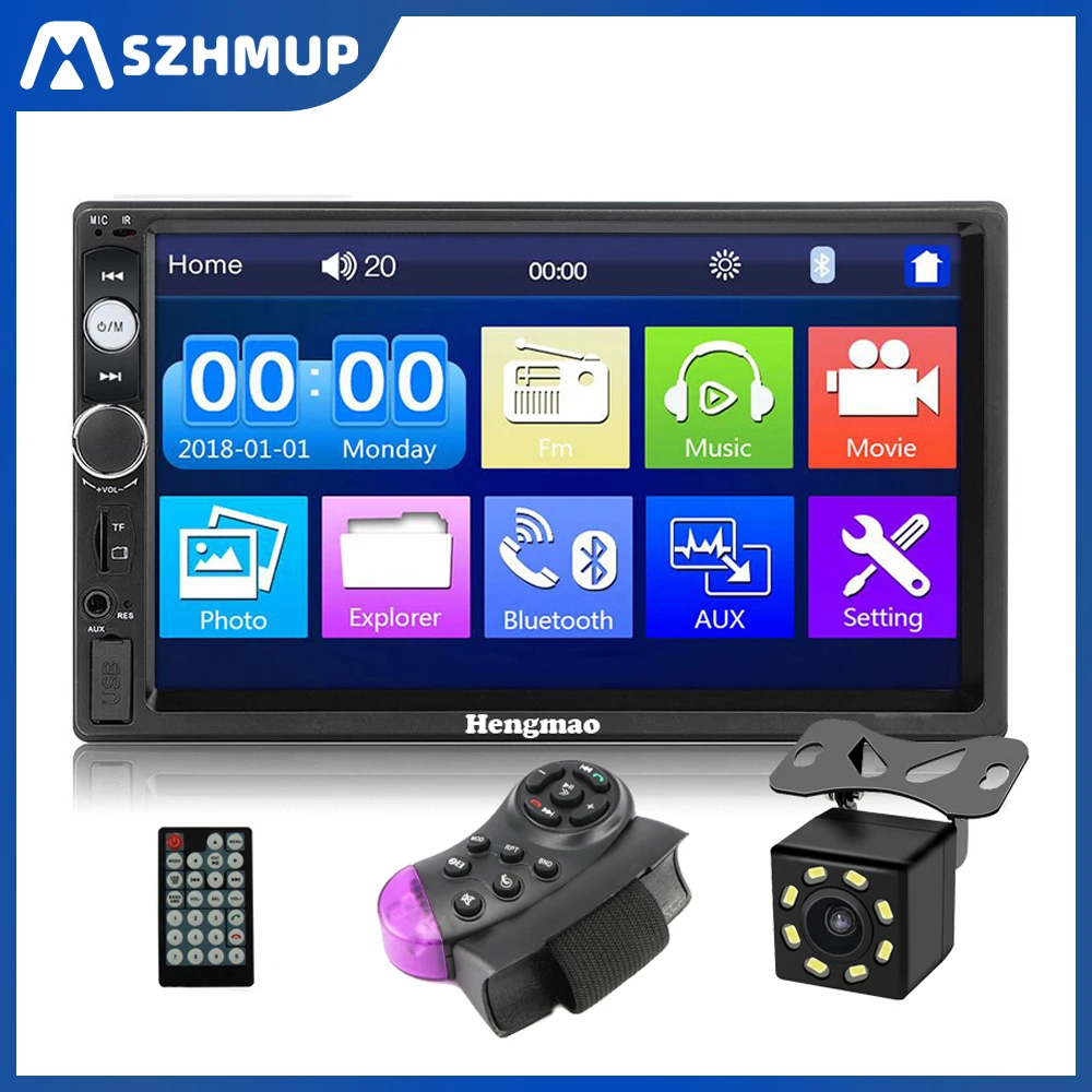 

SZHMUP 7010B 7 inch HD 2 DIN Car Radio Mp3 Mp5 Multimedia Player With Bluetooth FM Stereo TF USB ISO Socket Rear View Camera